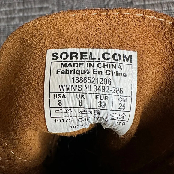 Sorel Joan of Arctic Wedge II Leather Boots in Brown Leather Size 8 - Picture 6 of 8